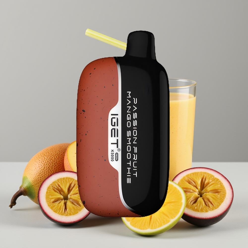 IGET Moon K5000 Puffs Disposable Vape PC Mesh Coil 1.35 Ohm Passion Fruit Mango Smoothie