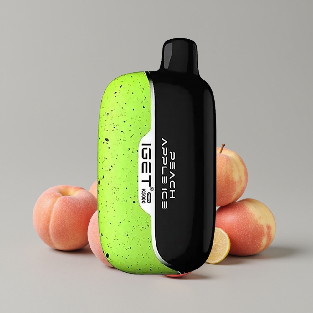 IGET Moon K5000 Puffs Disposable Vape Peach Apple - 81.5g, PC, 1.35 Ohm Mesh Coil