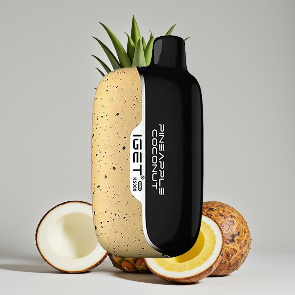 IGET Moon K5000 Puffs Disposable Vape Pineapple Coconut 81.5g PC Mesh Coil 1.35 Ohm