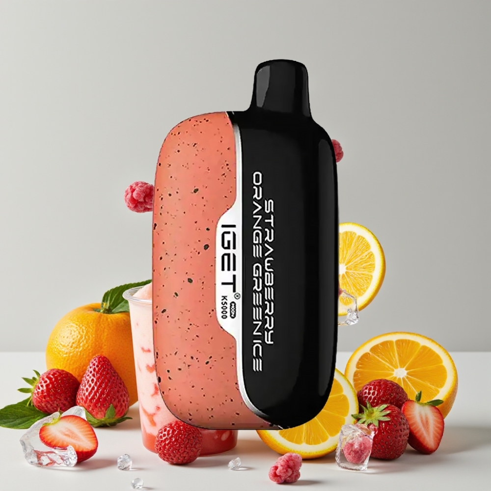 IGET Moon K5000 Puffs Strawberry Orange Green Ice Disposable Vape PC 1.35 Ohm Mesh Coil