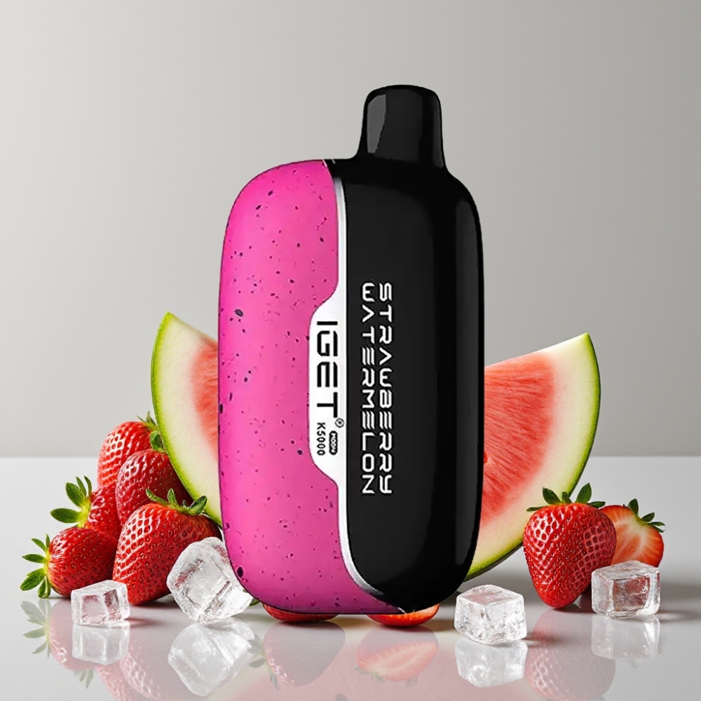 IGET Moon K5000 Puffs Strawberry Watermelon Ice Disposable Vape - 81.5g, 1.35 Ohm Mesh Coil