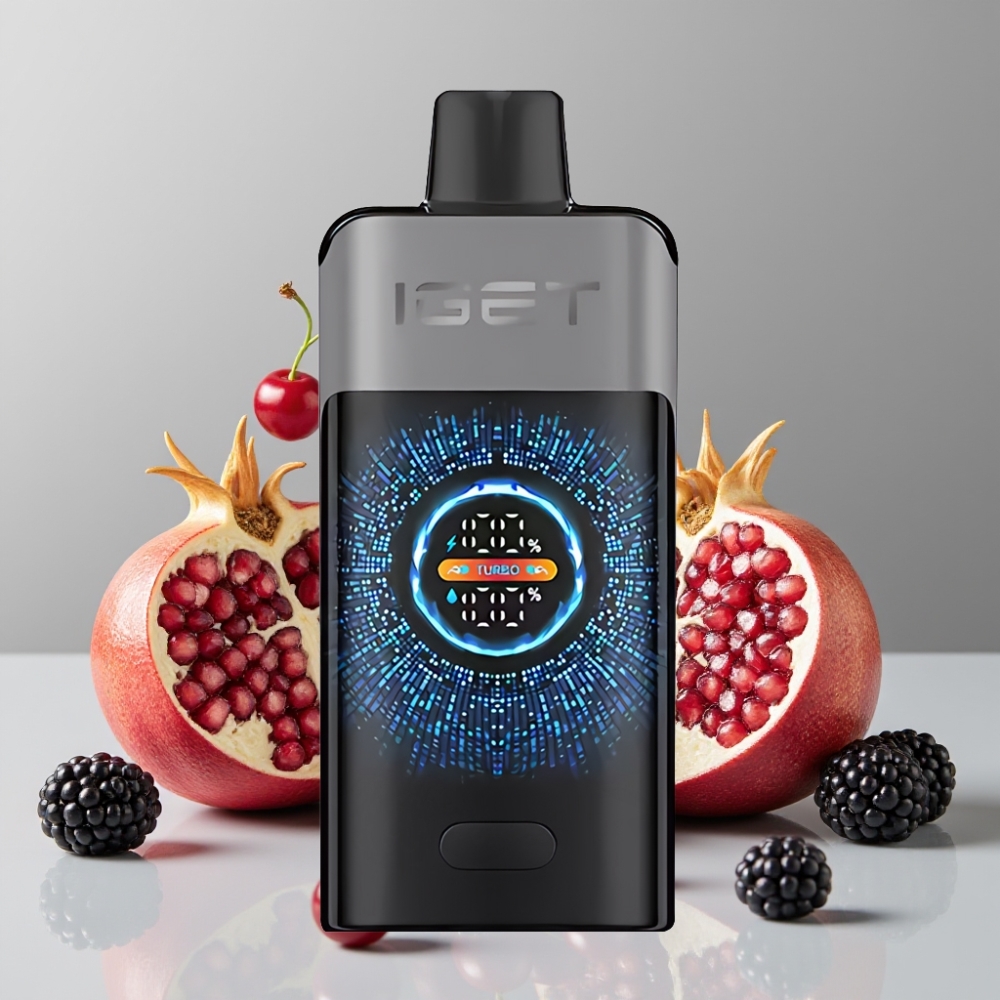 IGET ONE 12000 Puffs Disposable Vape Blackberry Cherry Pomegranate Turbo Mode 9000 Puffs 2700mAh