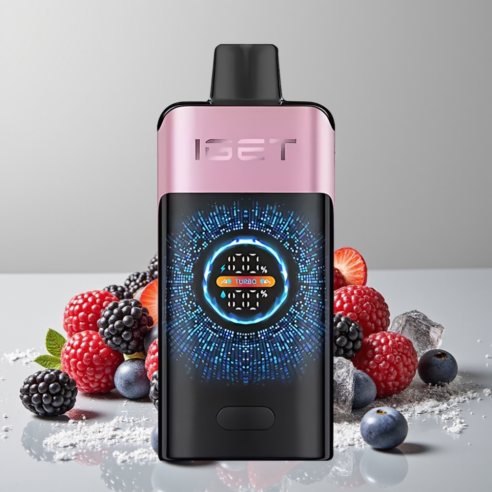 IGET ONE 12000 Puffs Disposable Vape Blackberry Ice with 2700mAh & Dual Mesh Coil