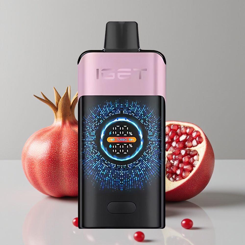 IGET ONE 12000 Puffs Disposable Vape Cherry Pomegranate 2700mAh Dual Mesh Coil Curved Screen