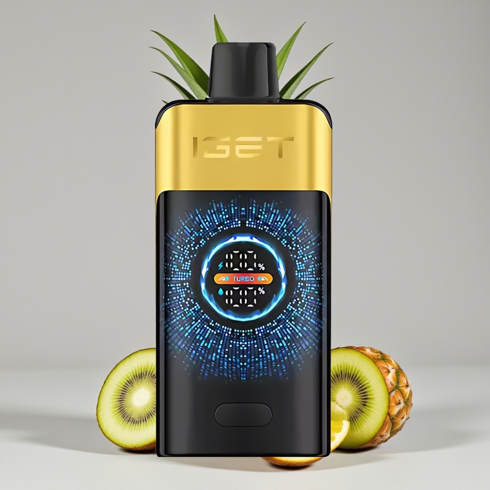 IGET ONE 12000 Puffs Disposable Vape Kiwi Pineapple 2700mAh Dual Mesh Coil Large Screen