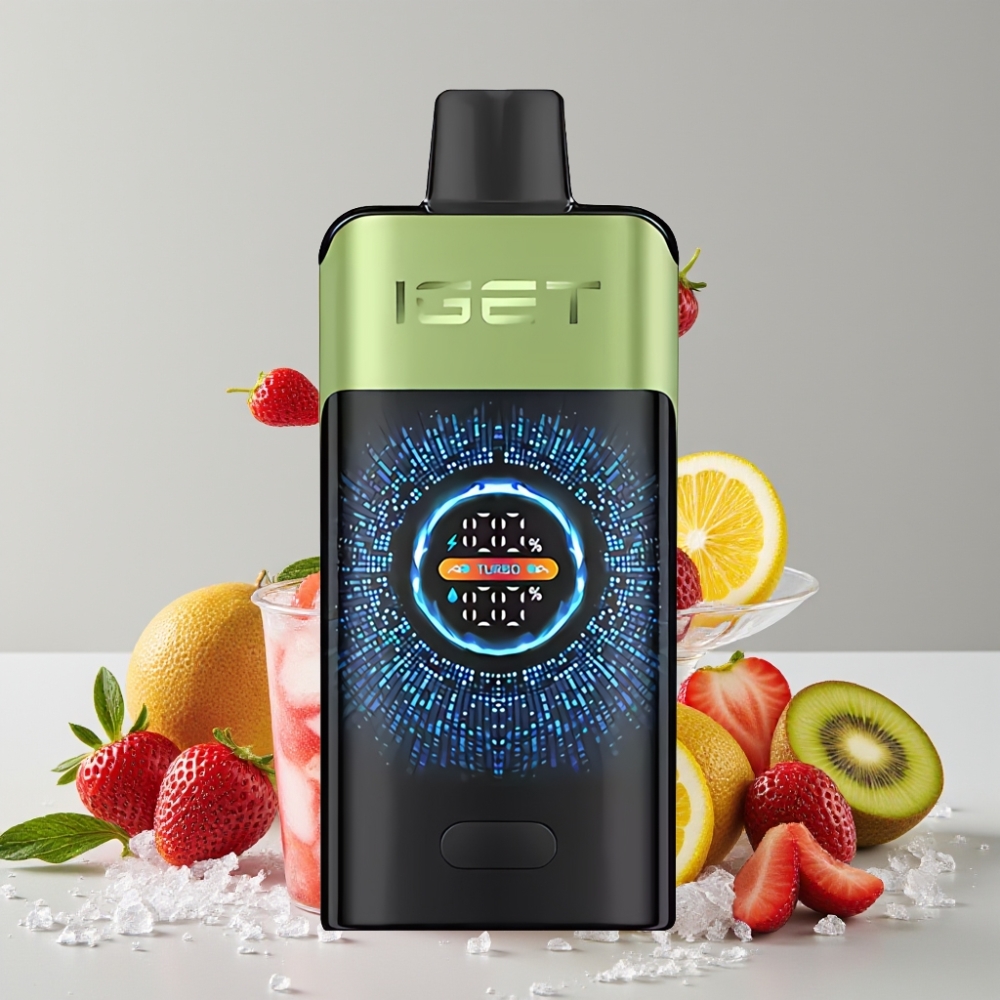IGET ONE 12000 Puffs Disposable Vape Strawberry Kiwi Ice with 2700mAh & Dual Mesh Coil