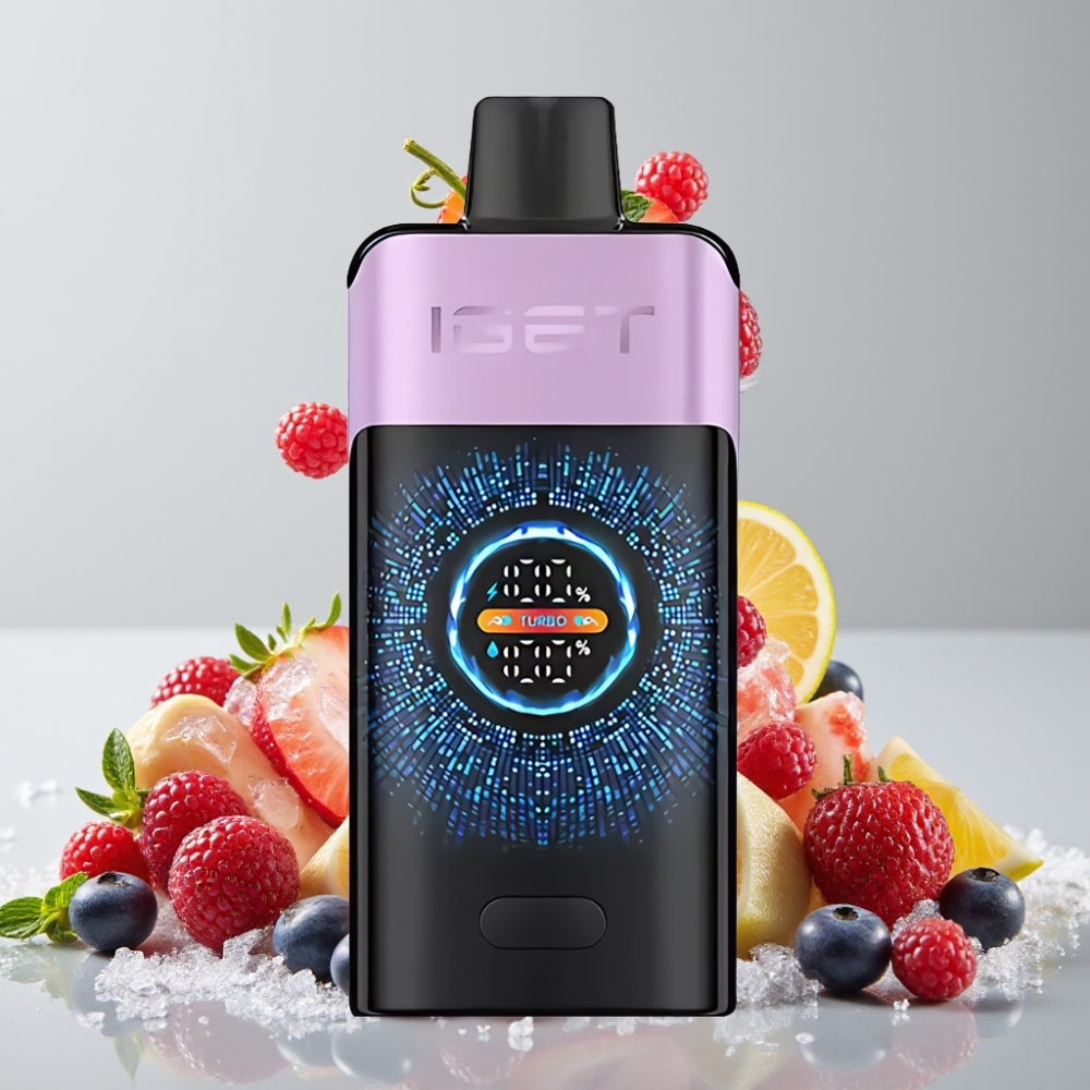 IGET ONE 12000 Puffs Disposable Vape with Large Curved Color Screen & 2700mAh Mixed Berries Ice