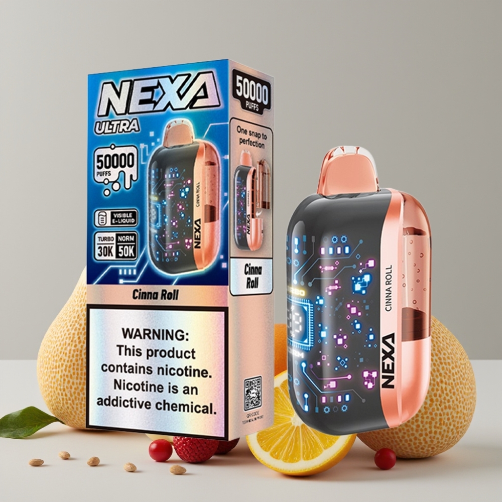 NEXA Ultra 50K Disposable Vape 20ml 5% Cinna Roll 50000 Puffs Type-C