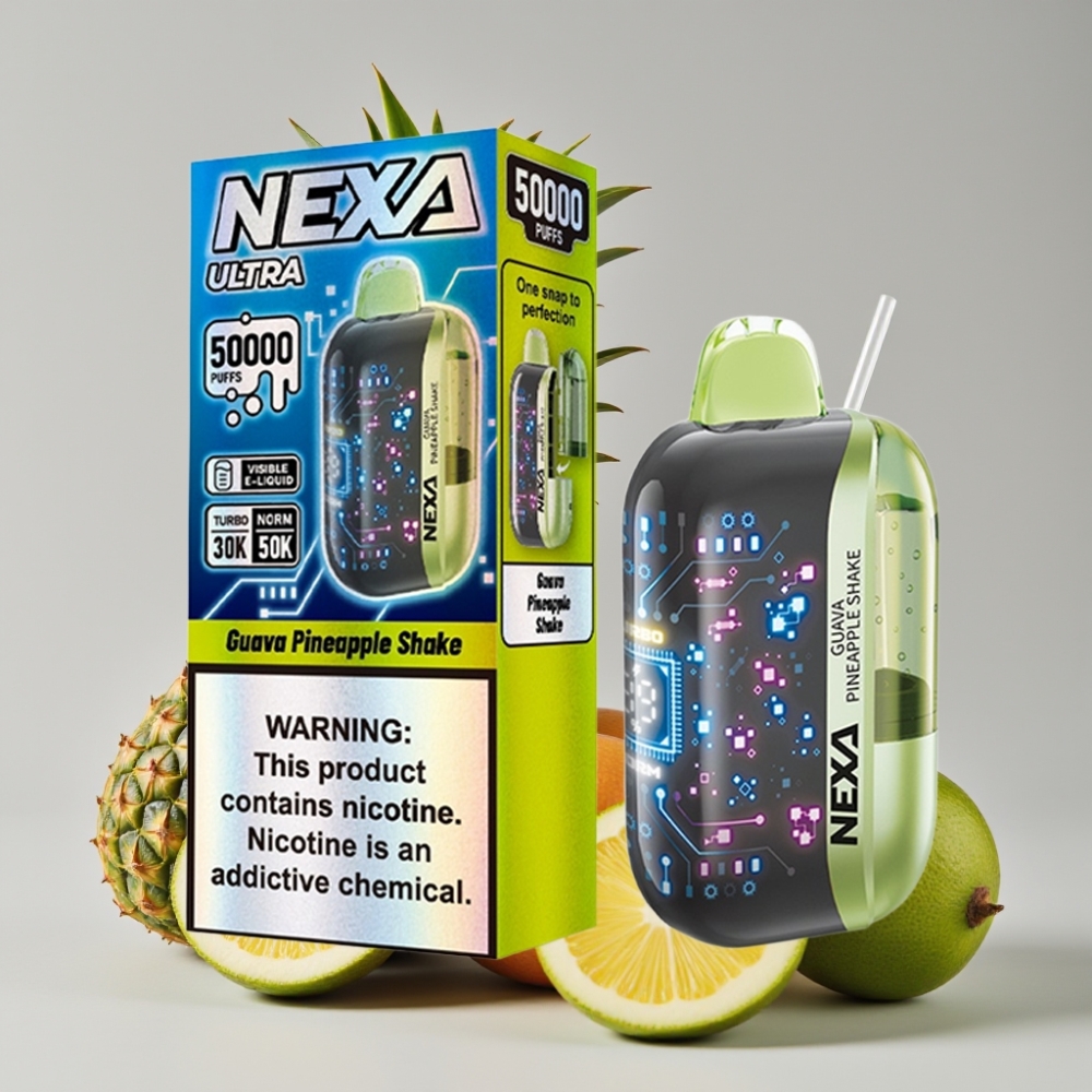 NEXA Ultra 50K Disposable Vape 20ml 5% Guava Pineapple Shake 800mAh Type-C
