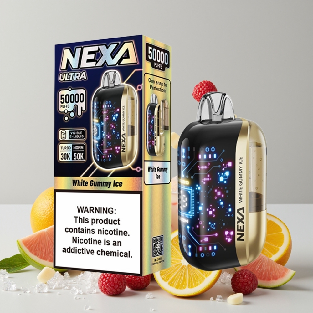 NEXA Ultra 50K Disposable Vape 20ml 800mAh White Gummy Ice