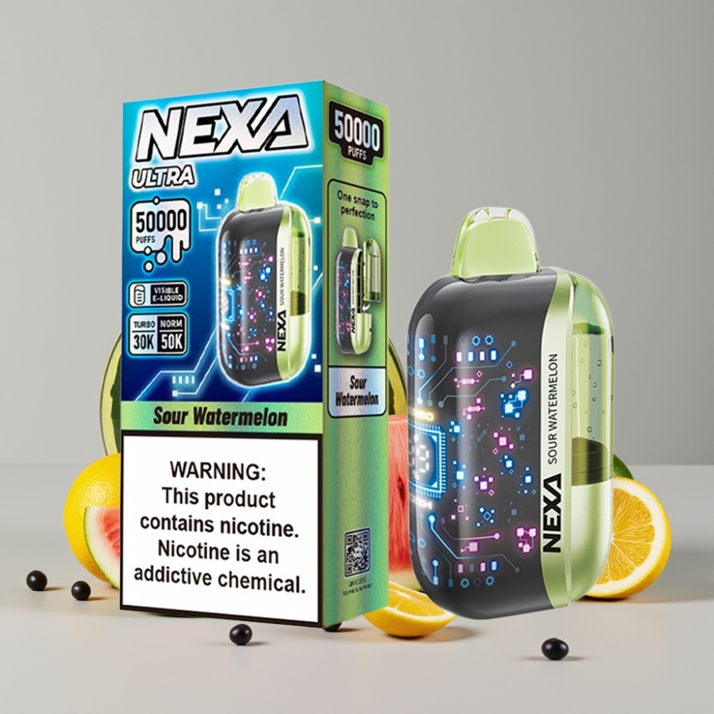 NEXA Ultra 50K Disposable Vape 50000 Puffs 20ml Sour Watermelon 5% Type-C