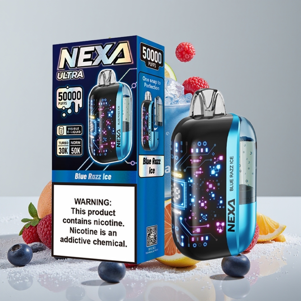 NEXA Ultra 50K Disposable Vape Blue Razz Ice 20ml 5% 800mAh Type-C