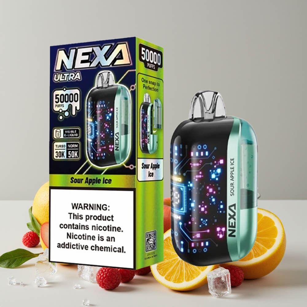 NEXA Ultra 50K Disposable Vape Sour Apple Ice 20ml 5% 50000 Puffs Type-C