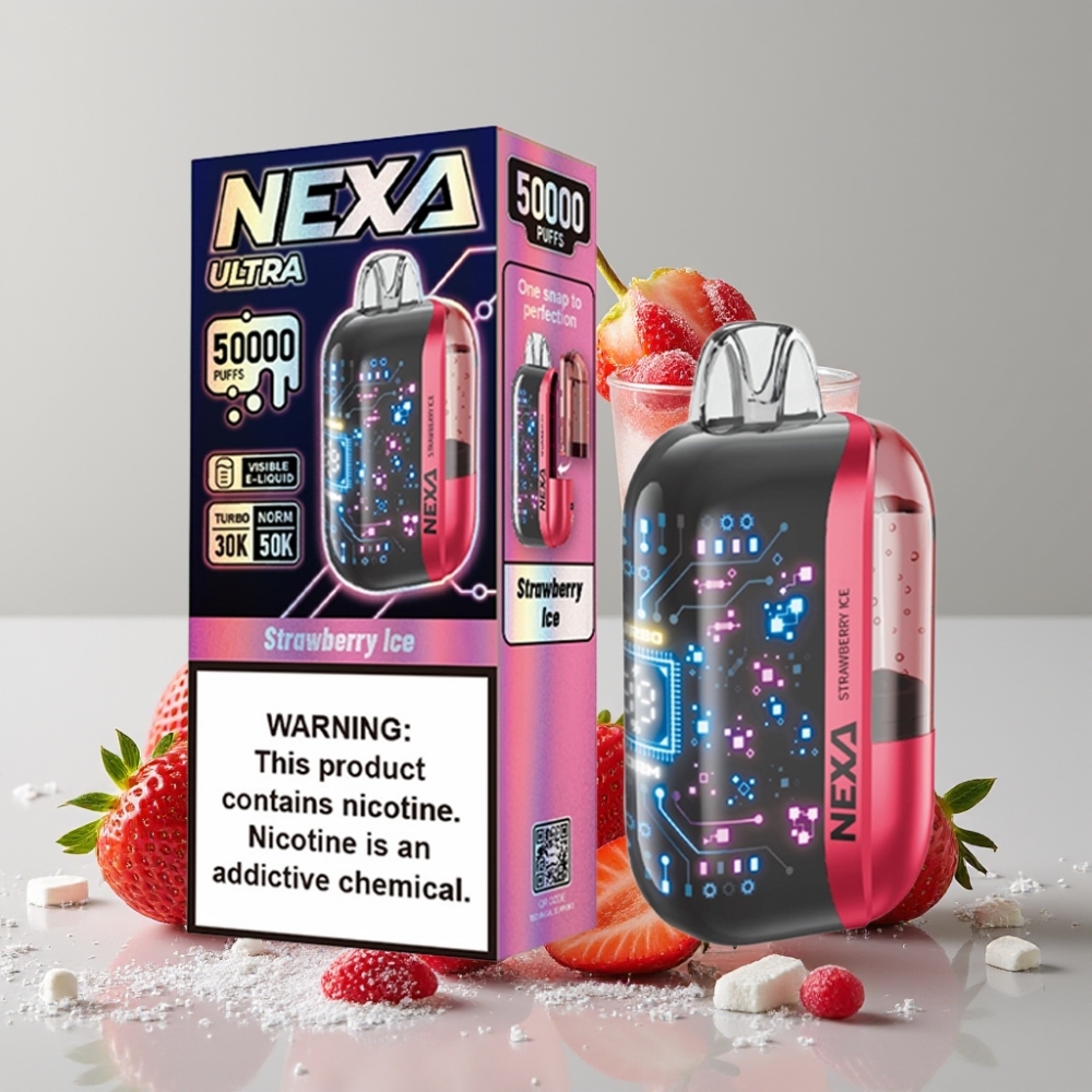 NEXA Ultra 50K Disposable Vape Strawberry Ice 20ml 5% 800mAh Type-C