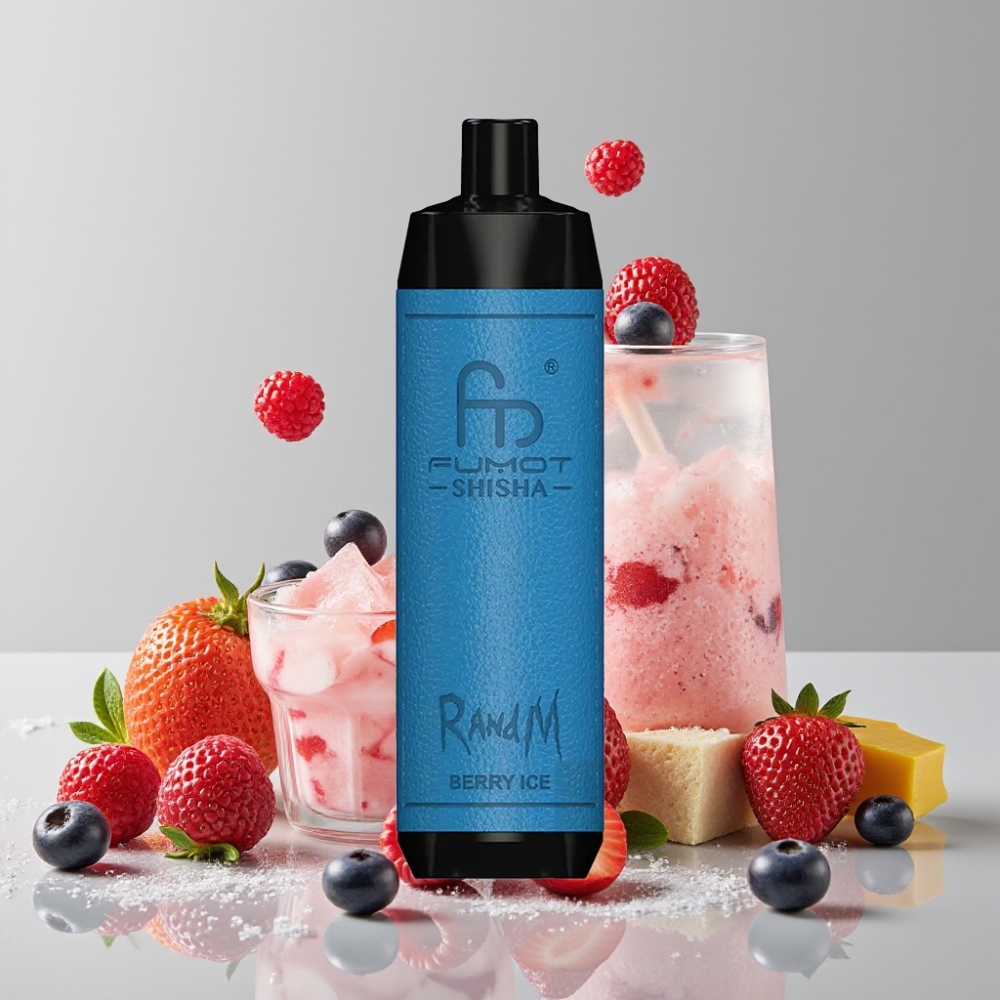 RandM Fumot Shisha 10000 Puffs Berry Ice Disposable Vape with LED & Type-C Port