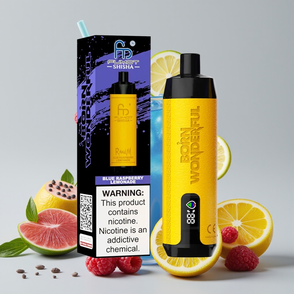 RandM Fumot Shisha 10000 Puffs Disposable Vape 18ml 0.6ohm Mesh Blue Raspberry Lemonade