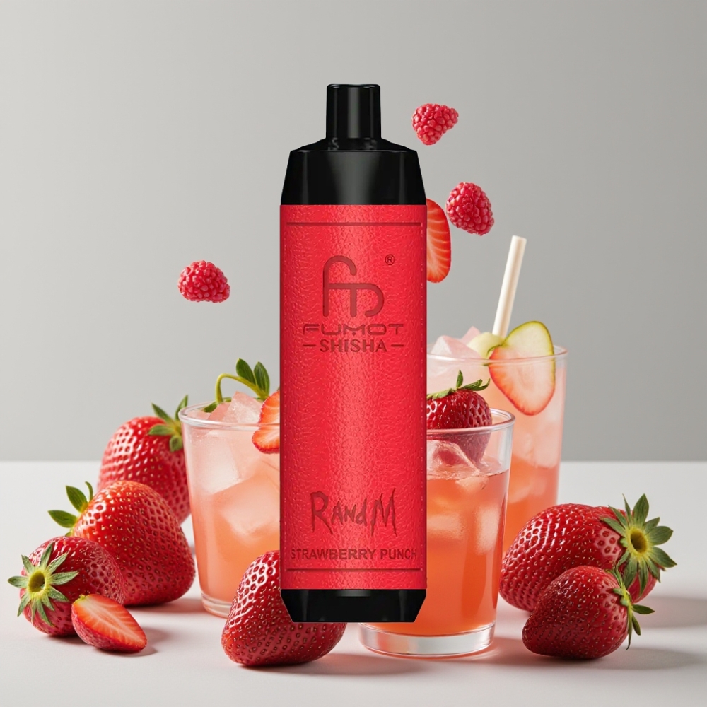 RandM Fumot Shisha 10000 Puffs Disposable Vape 18ml Strawberry Punch Type-C 0.5% Nicotine