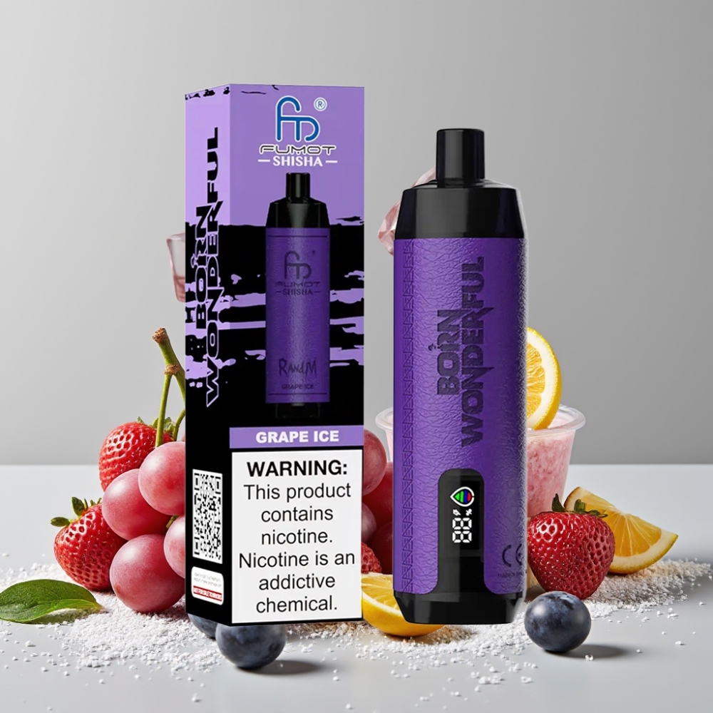 RandM Fumot Shisha 10000 Puffs Disposable Vape Grape Ice 18ml 850mAh Type-C