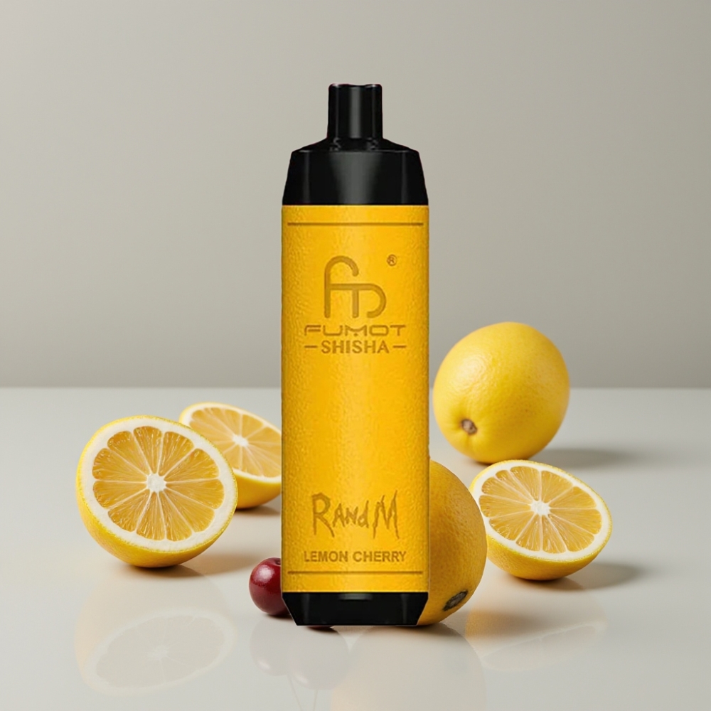 RandM Fumot Shisha 10000 Puffs Disposable Vape Lemon Cherry 18ml 0.5% Nicotine Type-C