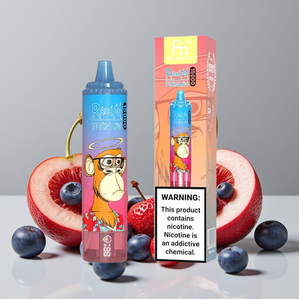 RandM Fumot Tornado 15000 Puffs 25ml 850mAh Mesh Coil Blue Razz Cherry