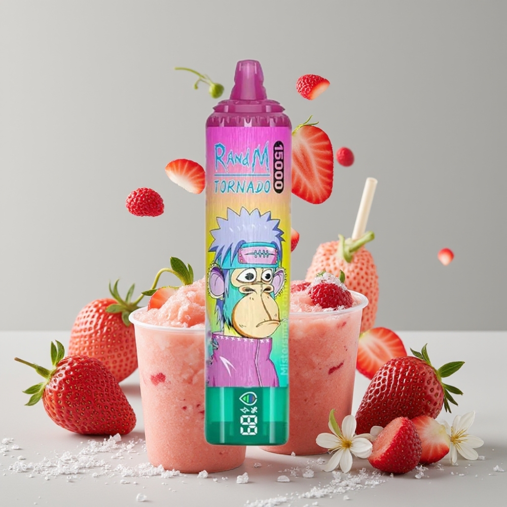 RandM Fumot Tornado 15000 Puffs 25ml 850mAh Mesh Coil Iced Strawberry