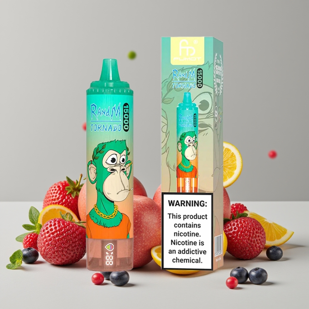 RandM Fumot Tornado 15000 Puffs 25ml 850mAh Mesh Coil Type-C LCD Triple Berry