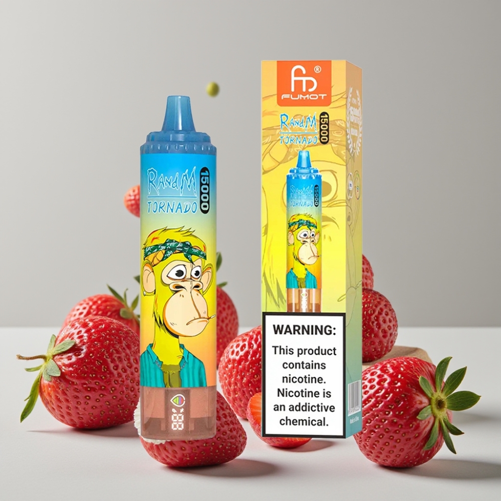 RandM Fumot Tornado 15000 Puffs 25ml 850mAh Mesh Strawberry Disposable Vape