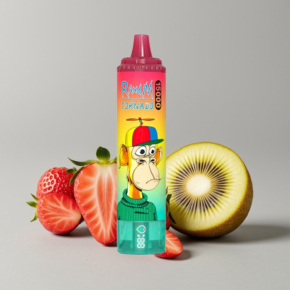 RandM Fumot Tornado 15000 Puffs 25ml 850mAh Mesh Strawberry Kiwi Disposable Vape