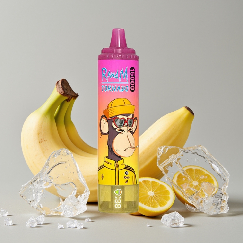 RandM Fumot Tornado 15000 Puffs 25ml Banana Ice 850mAh Mesh Coil Type-C LCD