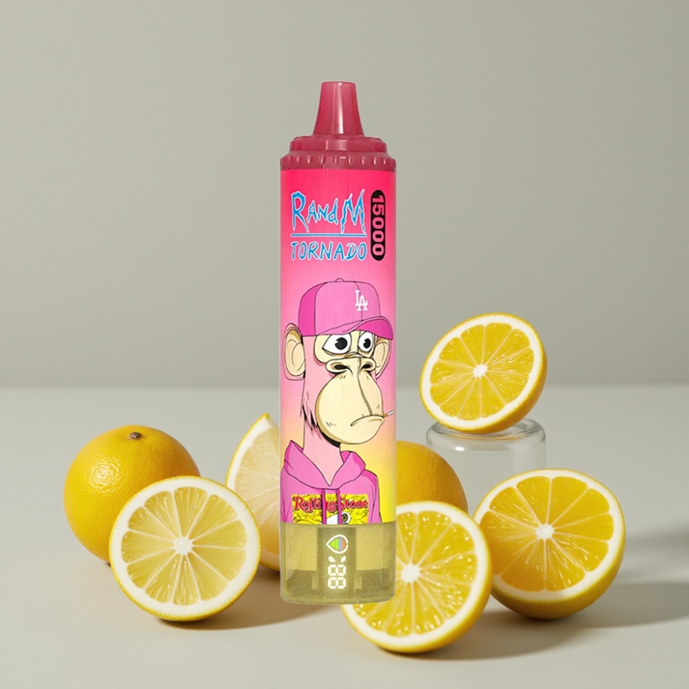 RandM Fumot Tornado 15000 Puffs 25ml Lemon Mesh Coil Type-C LCD Disposable Vape