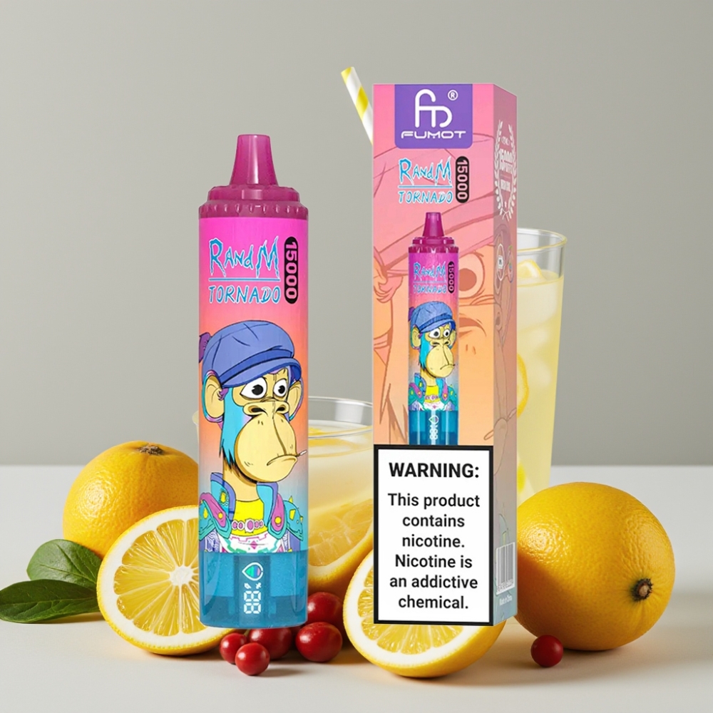 RandM Fumot Tornado 15000 Puffs 25ml Lemonade Mesh Coil LCD Type-C