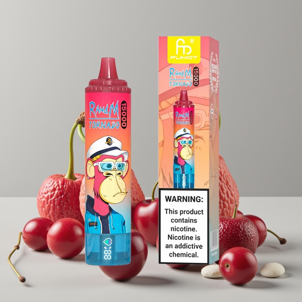RandM Fumot Tornado 15000 Puffs 25ml Mesh LCD Cherry Type-C