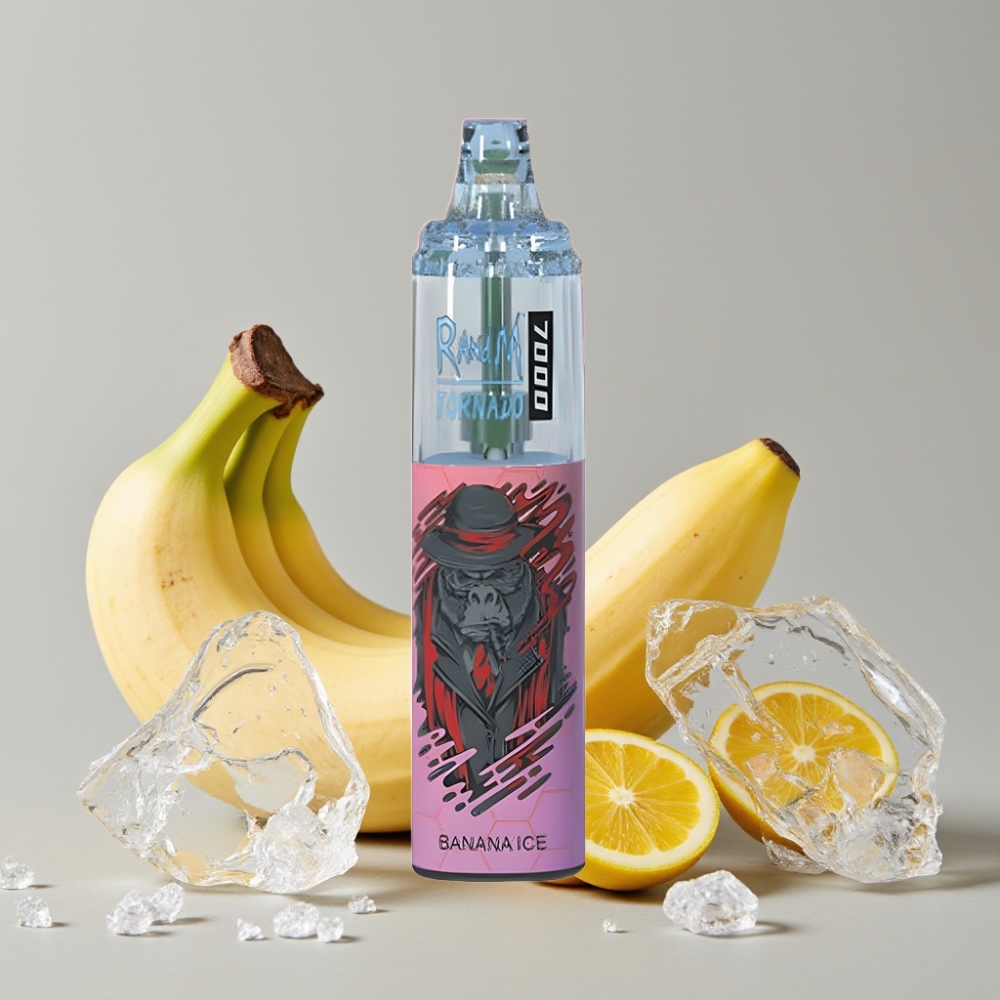 RandM Fumot Tornado 7000 Puffs 14ML Banana Ice Disposable Vape Mesh Coil Type-C