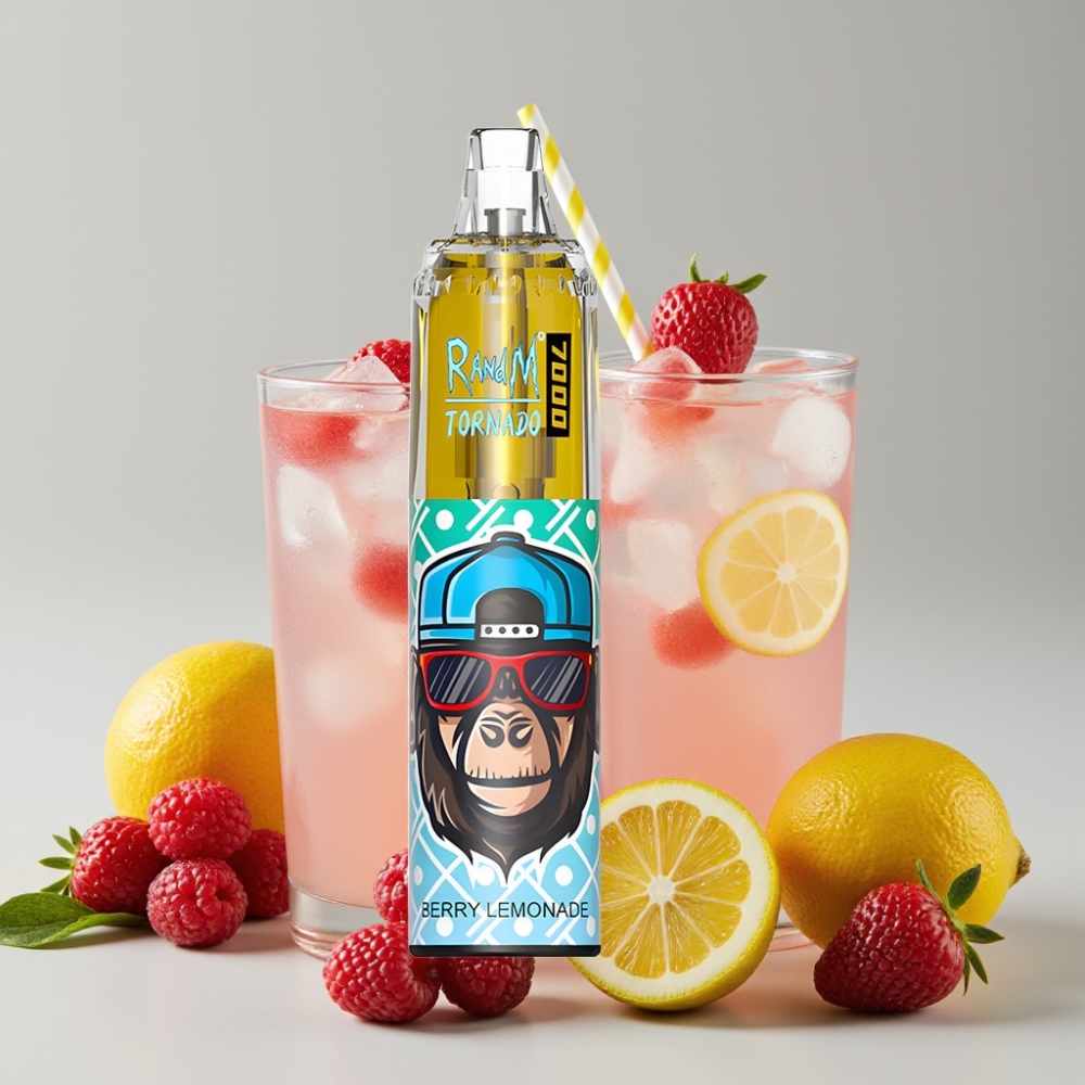 RandM Fumot Tornado 7000 Puffs 14ML Berry Lemonade Mesh Coil Type-C RGB Disposable Vape