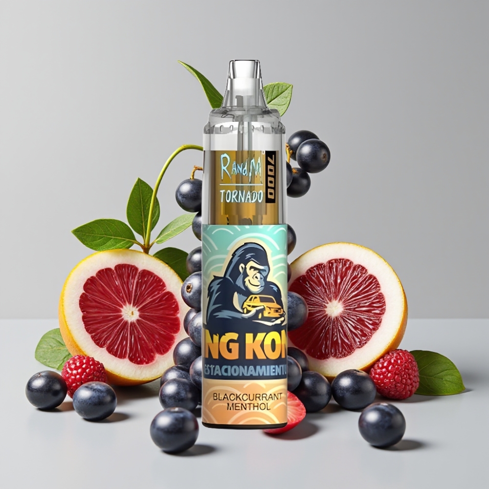 RandM Fumot Tornado 7000 Puffs 14ML Mesh Coil Blackcurrant Menthol Disposable Vape