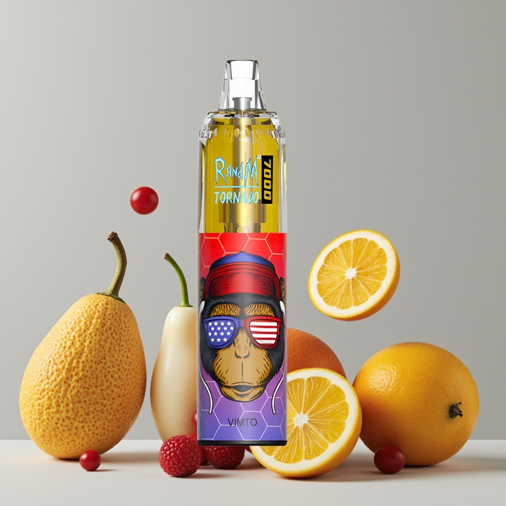 RandM Fumot Tornado 7000 Puffs 14ML Vimto Disposable Vape with Mesh Coil & RGB Light