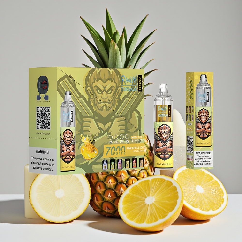 RandM Fumot Tornado 7000 Puffs Disposable Vape 14ML 850MAH Pineapple Ice