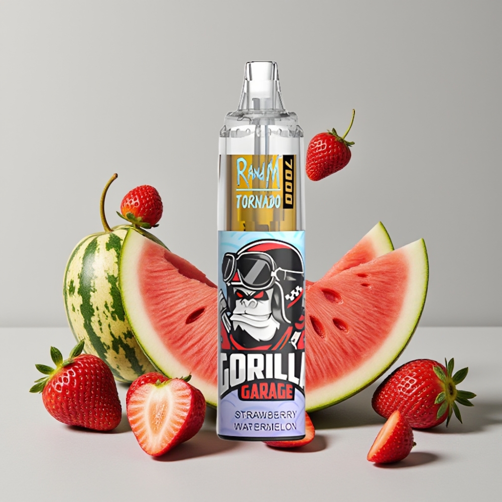 RandM Fumot Tornado 7000 Puffs Disposable Vape 14ML Mesh Coil Strawberry Watermelon