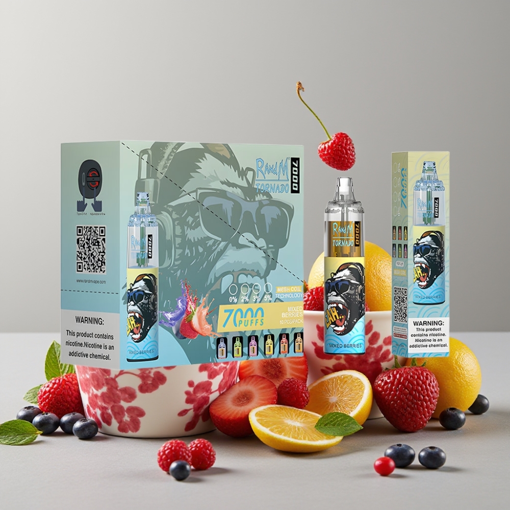 RandM Fumot Tornado 7000 Puffs Disposable Vape 14ML Mixed Berries Air-Adjustable RGB