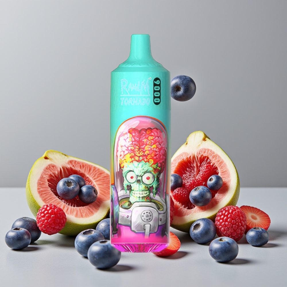 RandM Tornado 9000 Puffs Disposable Vape 18mL Mesh Coil Blue Sour Raspberry