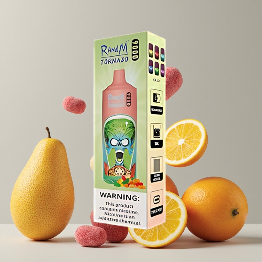RandM Tornado 9000 Puffs Gummy Bear 18mL Mesh Coil RGB Display