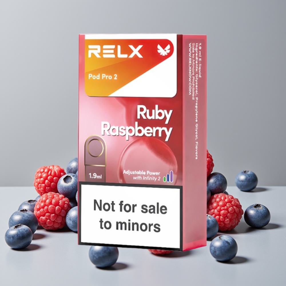 RELX Pod Pro 2 600 Puffs 0% Nicotine 1.9ml Blue Raspberry Vape Pods