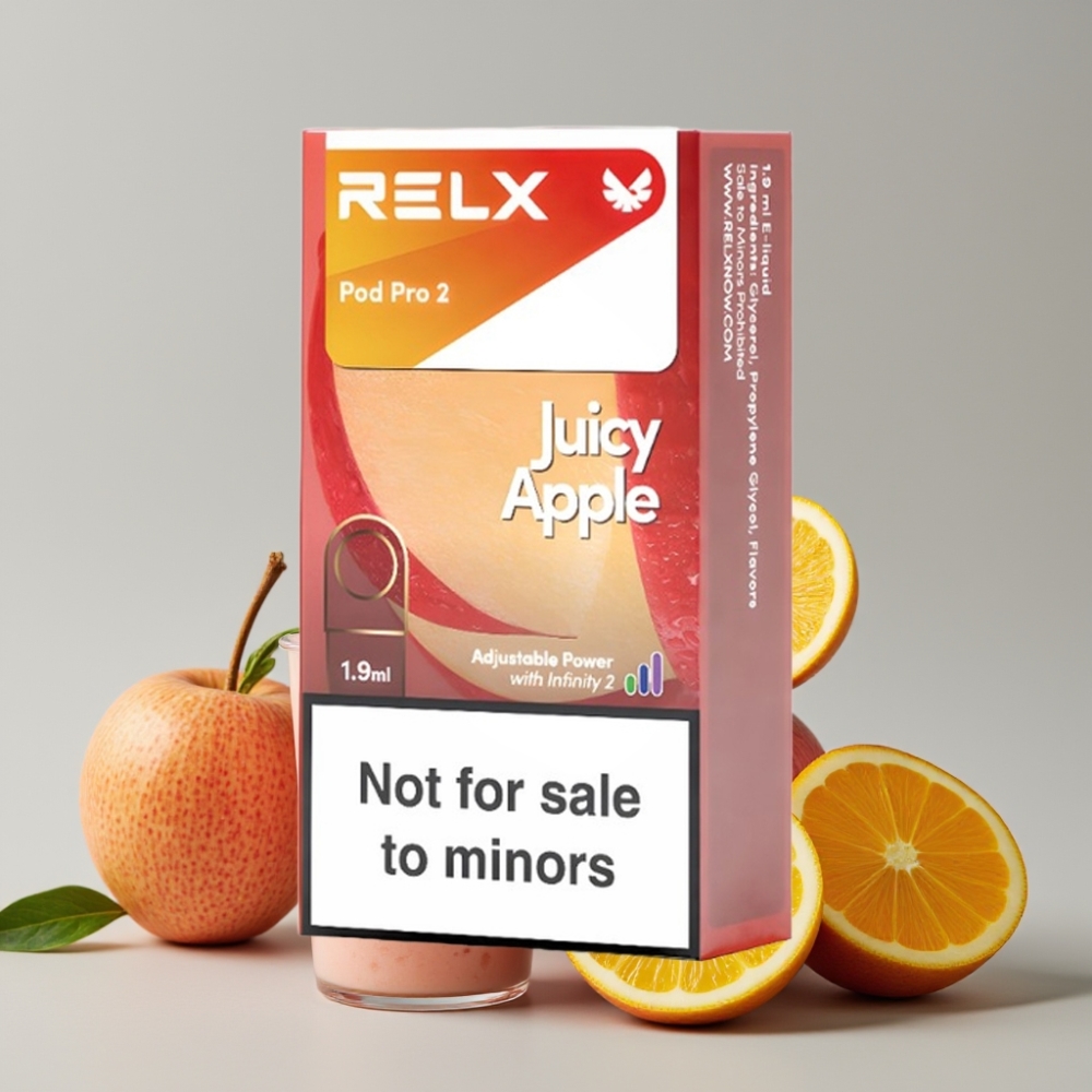 RELX Pod Pro 2 600 Puffs 0% Nicotine 1.9ml Juicy Apple 3 Voltage Modes