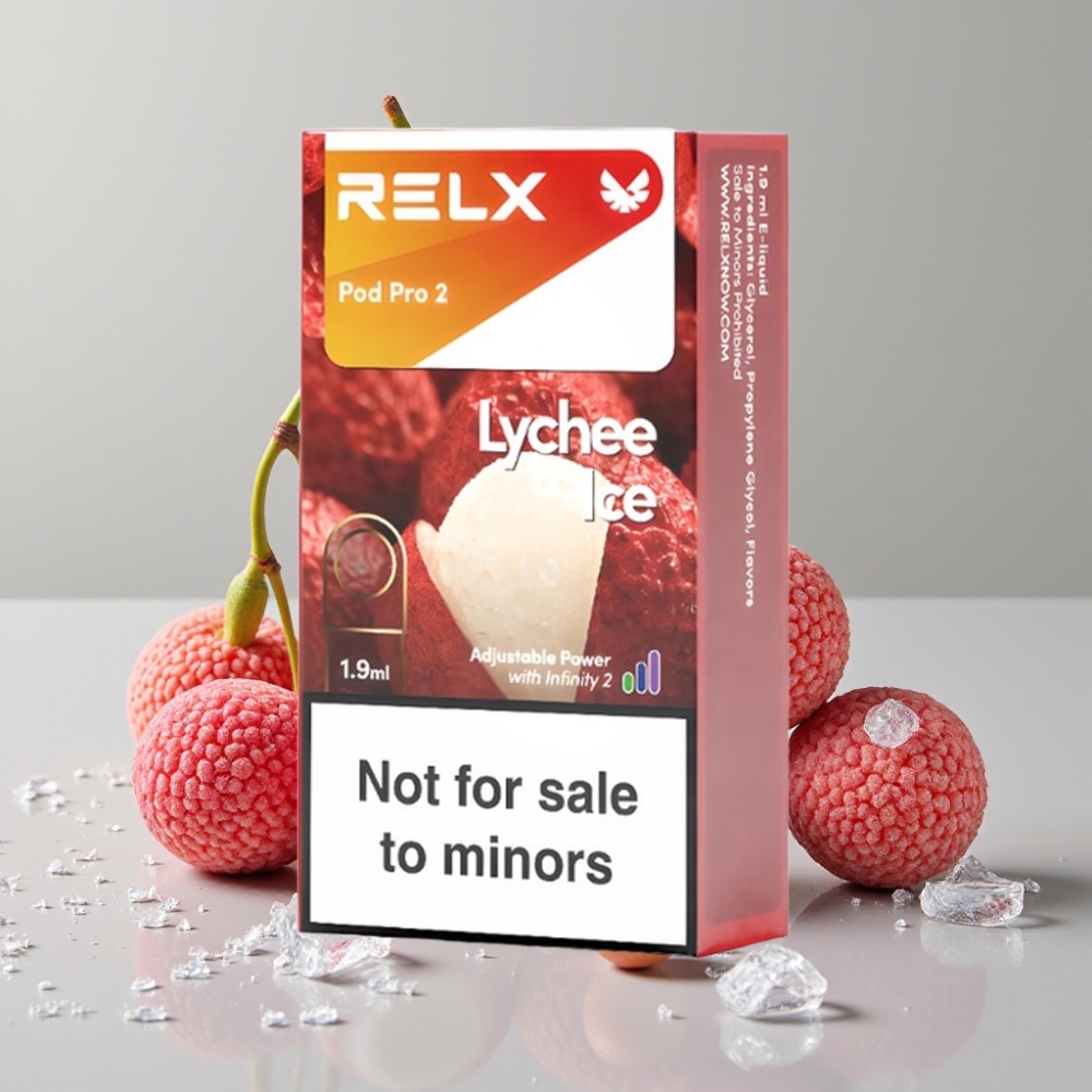 RELX Pod Pro 2 600 Puffs 0% Nicotine 1.9ml Lychee Ice 3 Voltage Modes