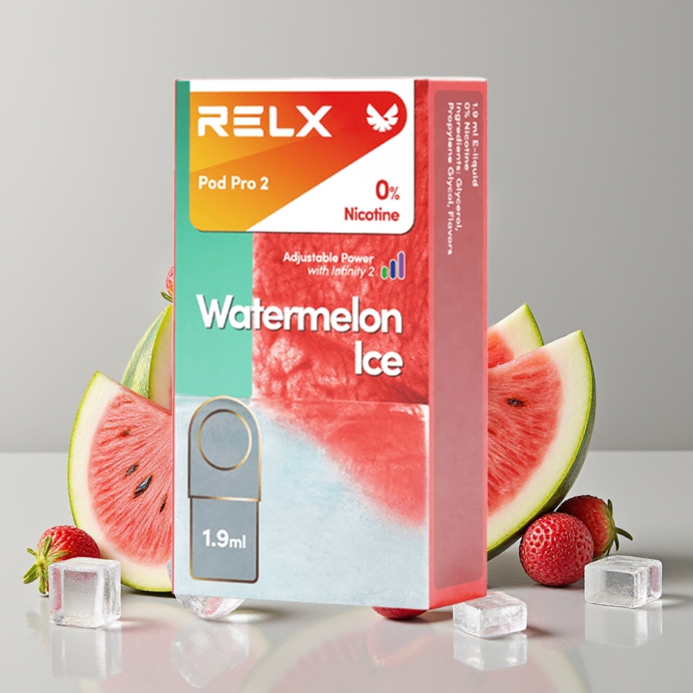 RELX Pod Pro 2 600 Puffs 0% Nicotine 1.9ml Watermelon Ice 3 Voltage Modes