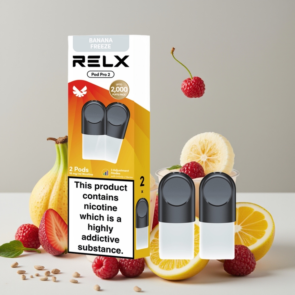 RELX Pod Pro 2 600 Puffs 1.8% Nicotine 1.9ml Dessert-Banana Freeze