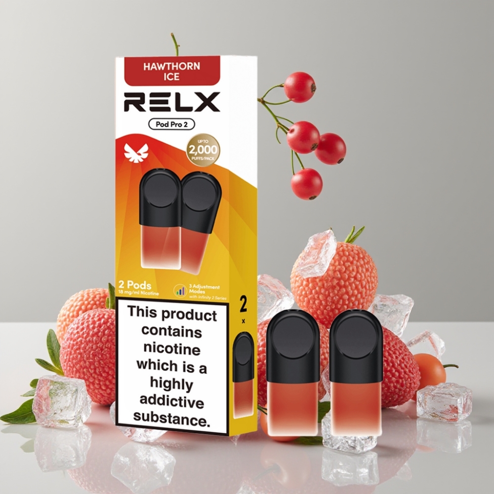 RELX Pod Pro 2 600 Puffs 1.8% Nicotine 1.9ml Hawthorn Ice