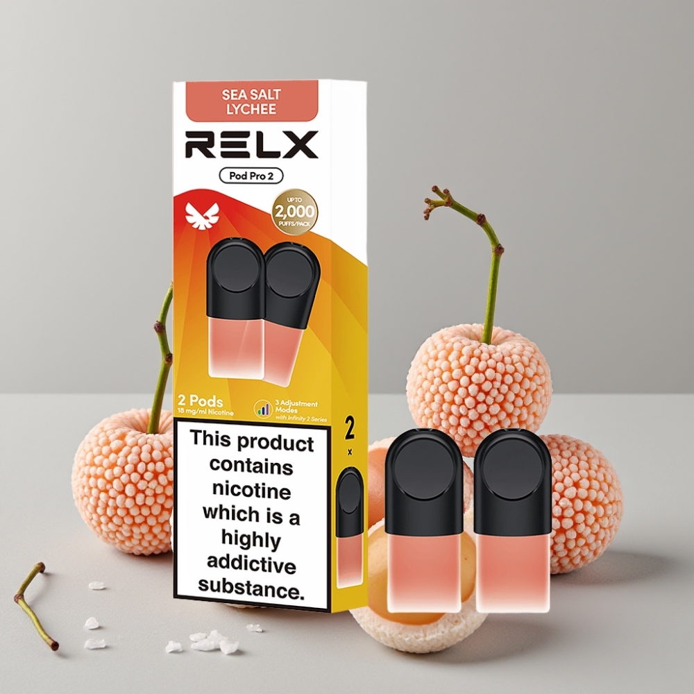 RELX Pod Pro 2 600 Puffs 1.8% Nicotine 1.9ml Sea Salt Lychee