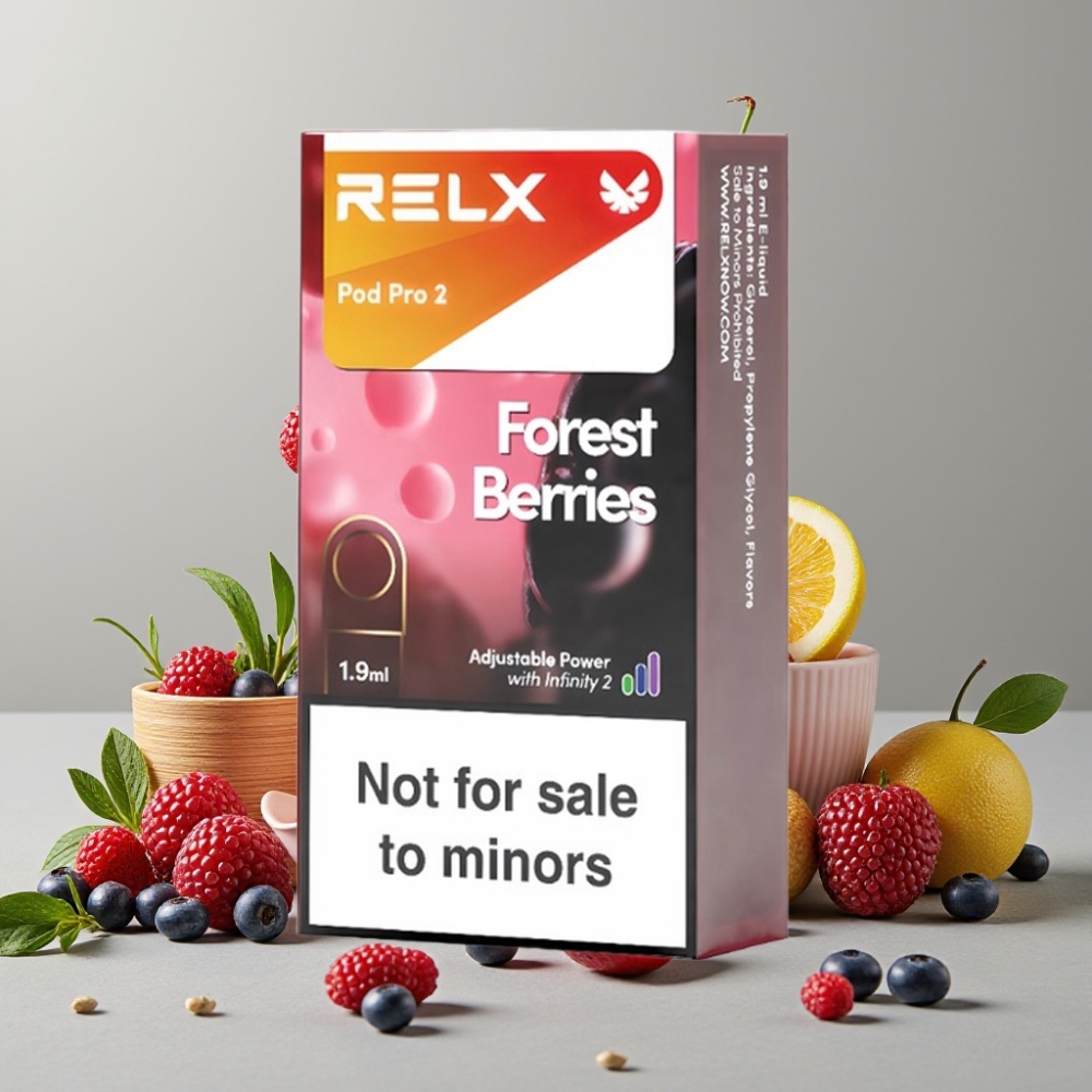 RELX Pod Pro 2 600 Puffs 1.9ml 0% Nicotine Forest Berries Eco Smooth Boost Mode