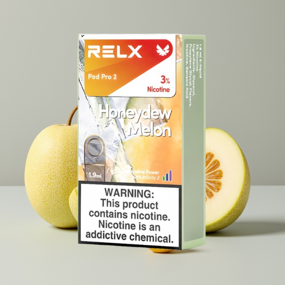RELX Pod Pro 2 600 Puffs 3% Honeydew Melon 1.9ml 3 Voltage Modes